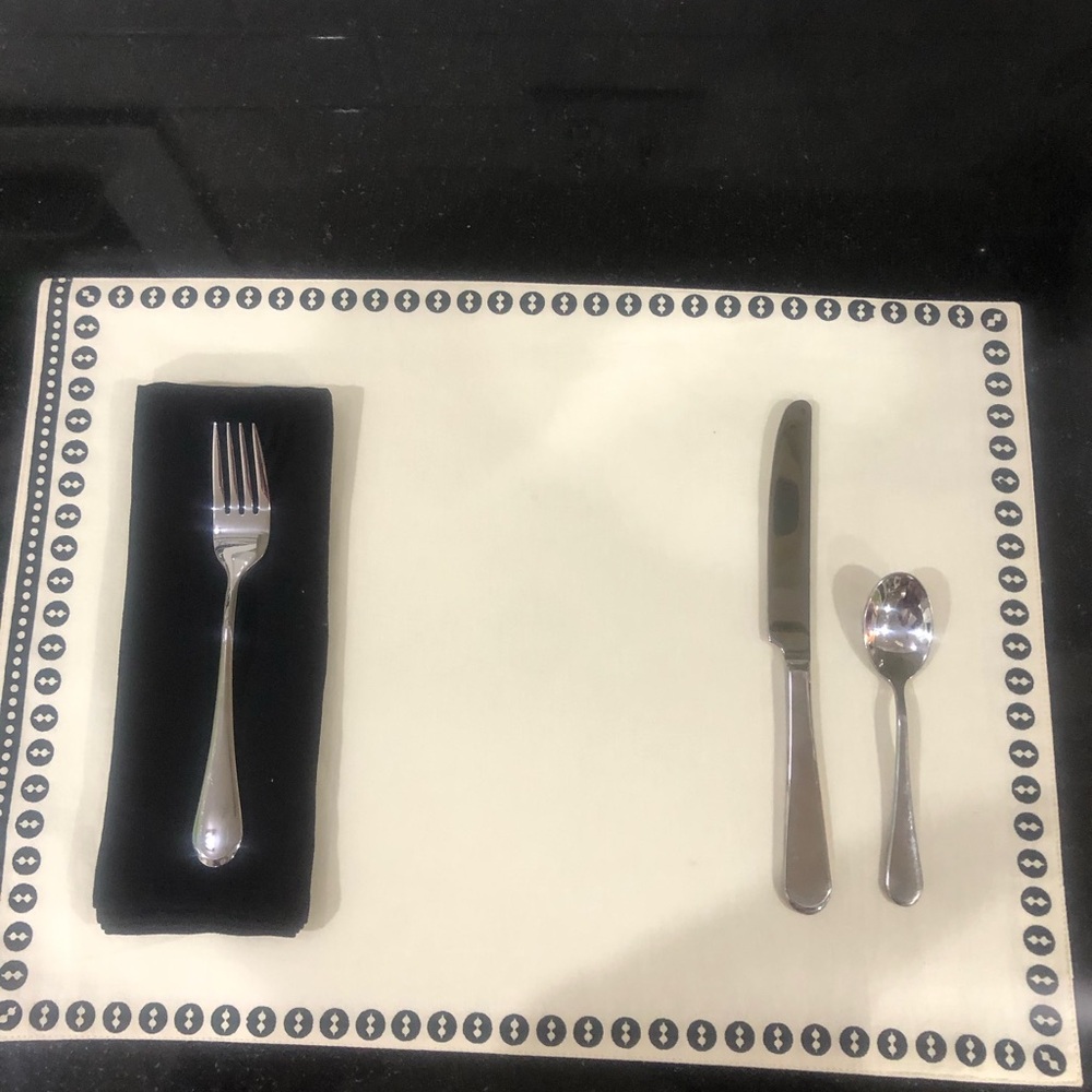 NOT FOR SALE!!!!!!
West Elm-2 Black & White Dinner Placemats❗️
